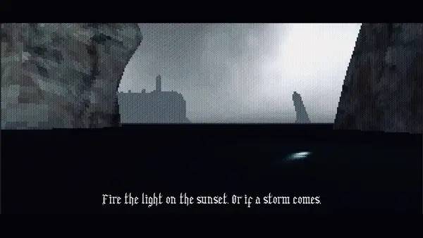 Пример визуального стиля и графики игры No one lives under the lighthouse