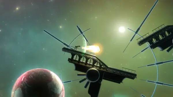 Пример визуального стиля и графики игры Orbital Gear