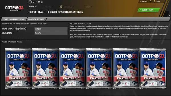 Пример визуального стиля и графики игры Out of the Park Baseball 21