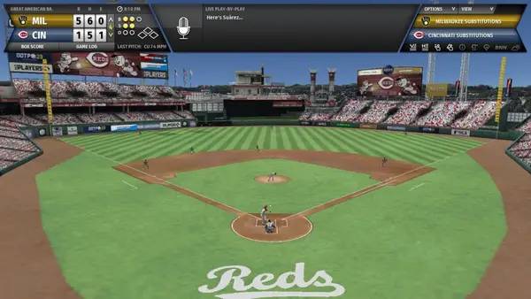 Пример визуального стиля и графики игры Out of the Park Baseball 23