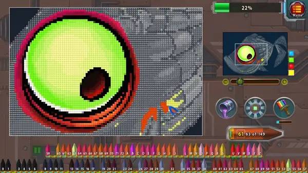 Пример визуального стиля и графики игры Paint By Numbers