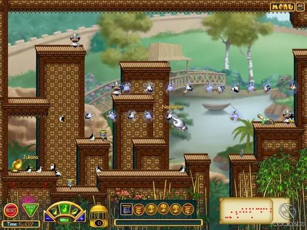 Пример визуального стиля и графики игры Penguins!