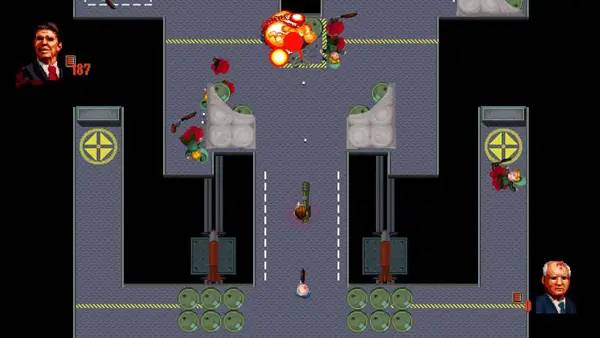 Пример визуального стиля и графики игры Reagan Gorbachev