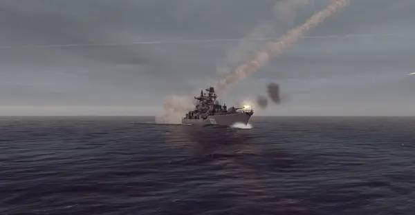 Пример визуального стиля и графики игры Sea Power  Naval Combat in the Missile Age