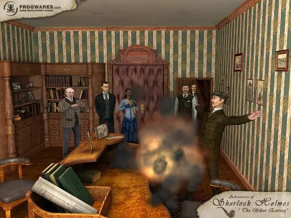 Пример визуального стиля и графики игры Sherlock Holmes  The Secret of the Silver Earring