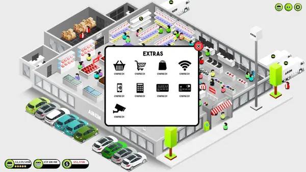 Пример визуального стиля и графики игры Shop Tycoon  Prepare your wallet