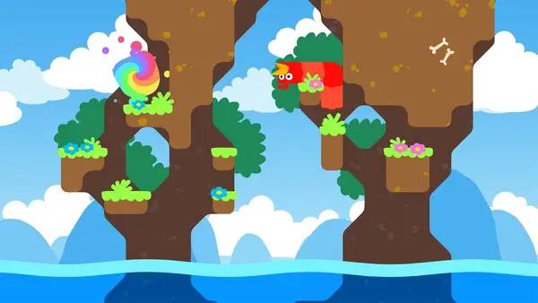 Пример визуального стиля и графики игры Snakebird Primer
