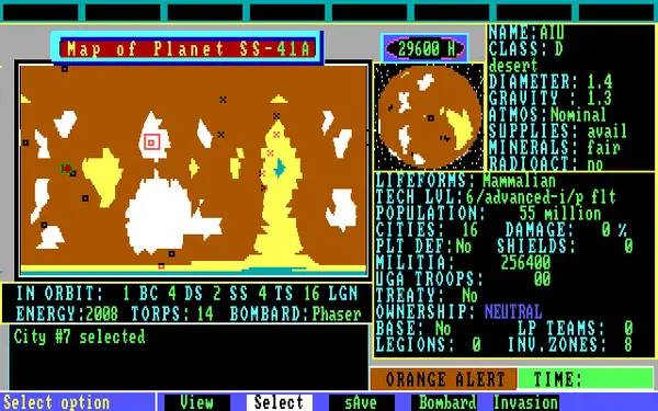 Пример визуального стиля и графики игры STAR FLEET II - Krellan Commander Version 2.0