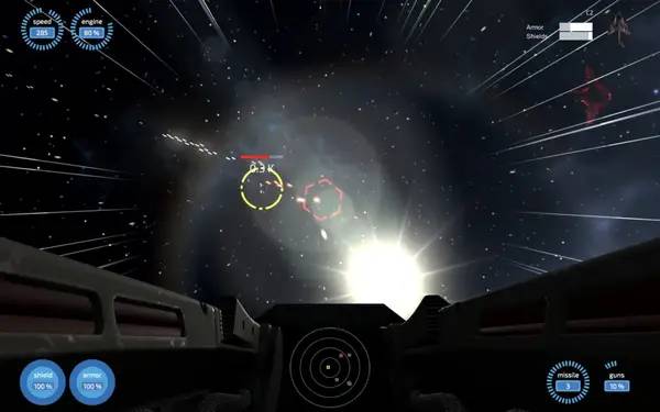 Пример визуального стиля и графики игры Starship Zvezda