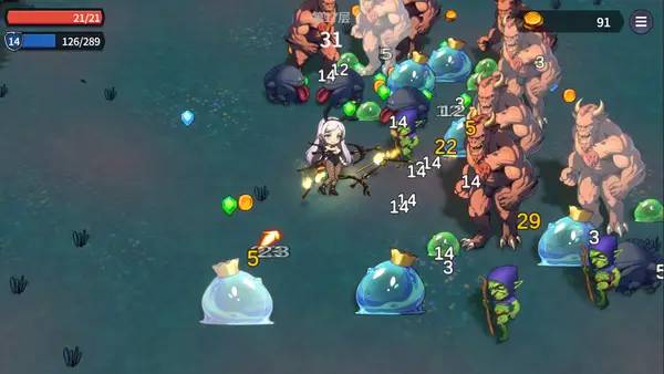 Пример визуального стиля и графики игры Survivor Girls of Monster Dungeon