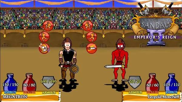 Пример визуального стиля и графики игры Swords and Sandals Classic Collection