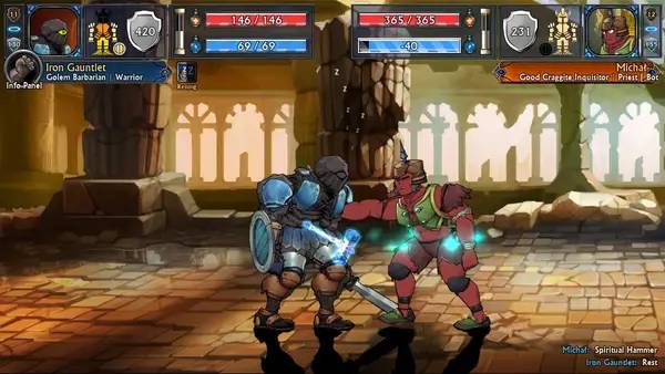 Пример визуального стиля и графики игры Swords and Sandals Immortals
