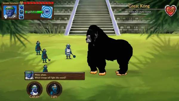 Пример визуального стиля и графики игры Swords and Sandals Pirates