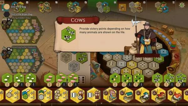 Пример визуального стиля и графики игры The Castles of Burgundy