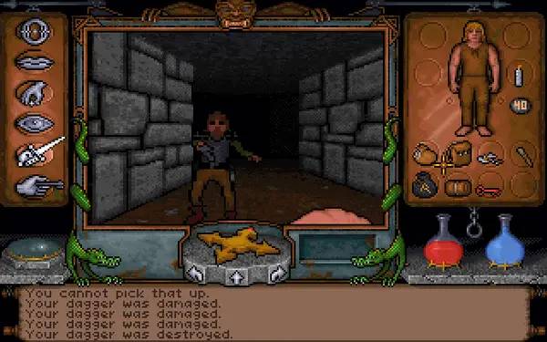 Пример визуального стиля и графики игры Ultima Underworld  The Stygian Abyss