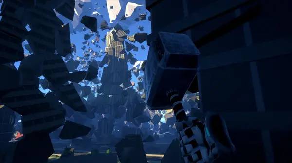 Пример визуального стиля и графики игры VRobot  VR Giant Robot Destruction Simulator