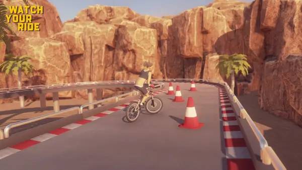 Пример визуального стиля и графики игры Watch Your Ride - Bicycle Game
