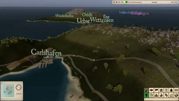 Пример визуального стиля и графики игры Winds Of Trade