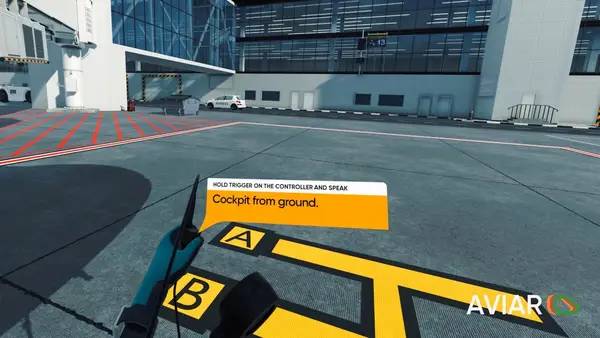 Процесс взаимодействия с другими участниками Airport Ground Handling Simulator VR