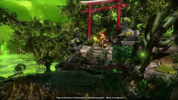 Процесс взаимодействия с другими участниками Moorhuhn Tiger and Chicken