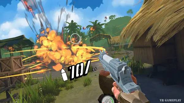 Процесс взаимодействия с другими участниками Operation Wolf Returns  First Mission VR