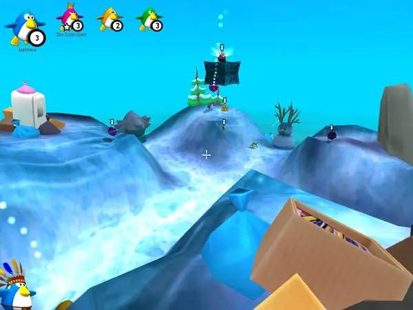 Процесс взаимодействия с другими участниками Penguins Arena Sedna's World