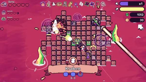 Процесс взаимодействия с другими участниками Super Raft Boat Together