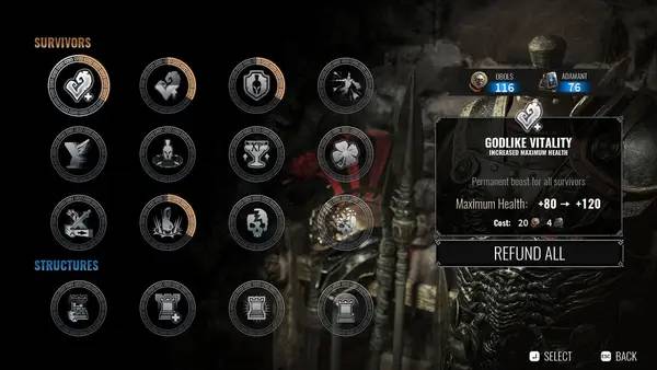 Сцена из внутреннего меню Achilles Survivor