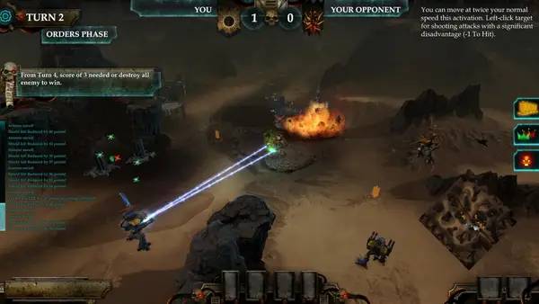 Сцена из внутреннего меню Adeptus Titanicus Dominus