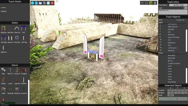 Сцена из внутреннего меню AI Drone Simulator