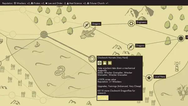 Сцена из внутреннего меню Airships Lost Flotilla