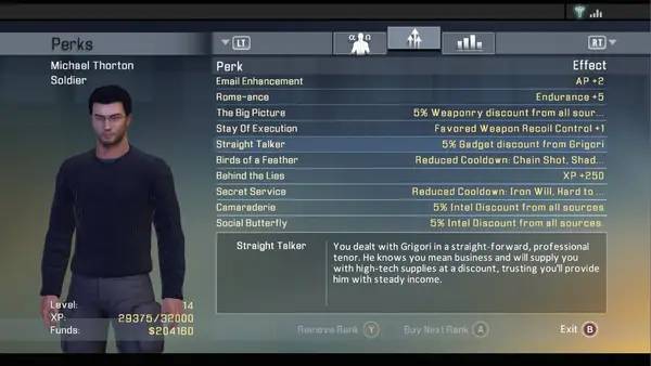 Сцена из внутреннего меню Alpha Protocol