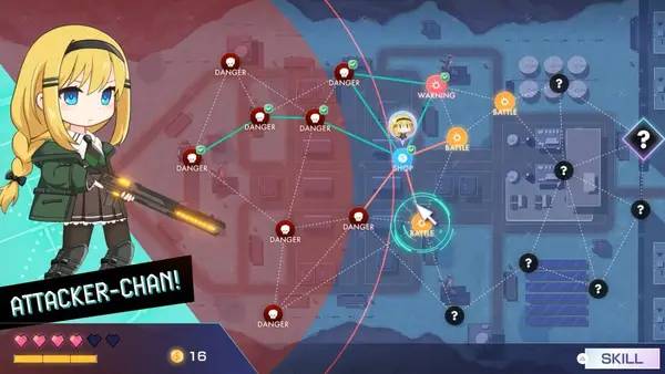 Сцена из внутреннего меню Attacker-chan!