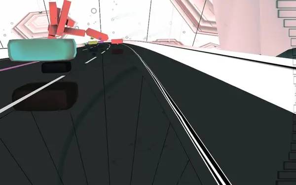 Сцена из внутреннего меню AudioSurf