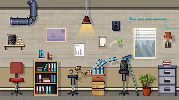 Сцена из внутреннего меню Ball at Work The Ultimate Speedrun Platformer!