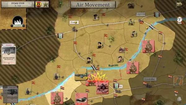 Сцена из внутреннего меню Battles For Spain