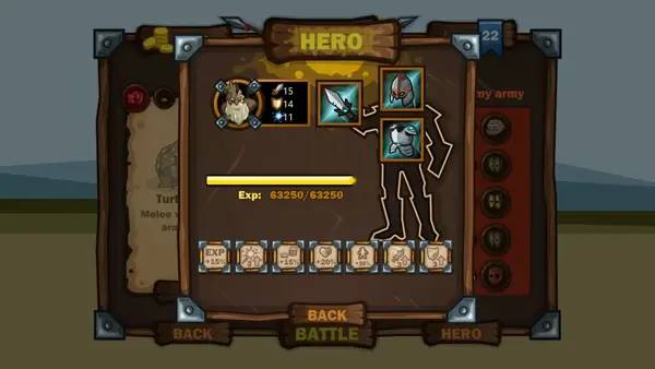 Сцена из внутреннего меню Beasts Battle