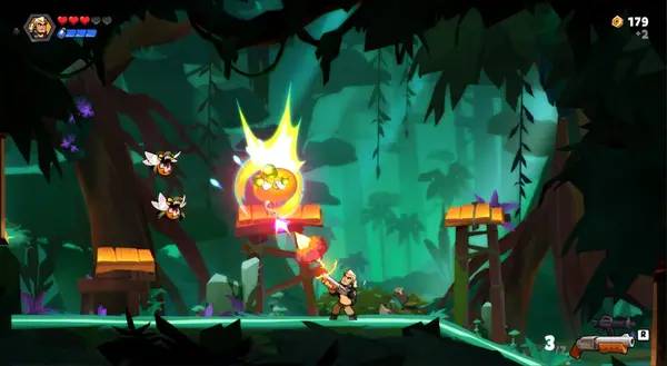 Сцена из внутреннего меню Blast Brigade vs. the Evil Legion of Dr. Cread