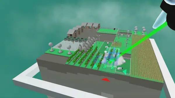 Сцена из внутреннего меню Block'hood VR