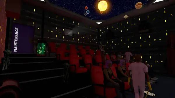 Сцена из внутреннего меню Cinema Simulator 2025