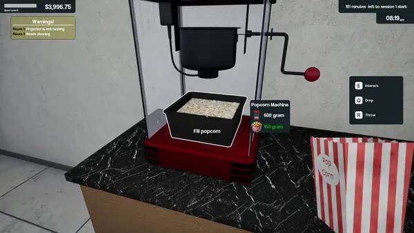 Сцена из внутреннего меню Cinemaster Cinema Simulator