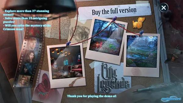 Сцена из внутреннего меню City Legends The Curse of the Crimson Shadow