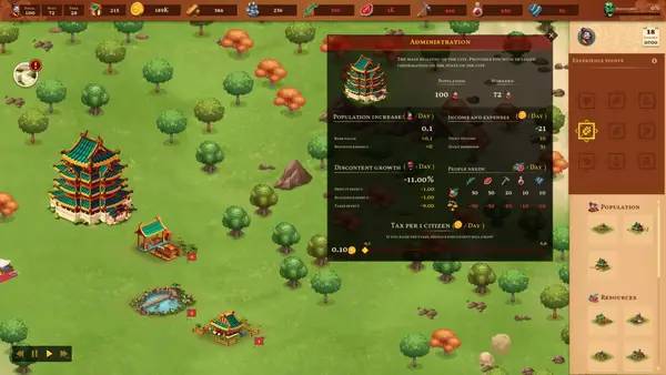 Сцена из внутреннего меню City Of Jade Imperial Frontier