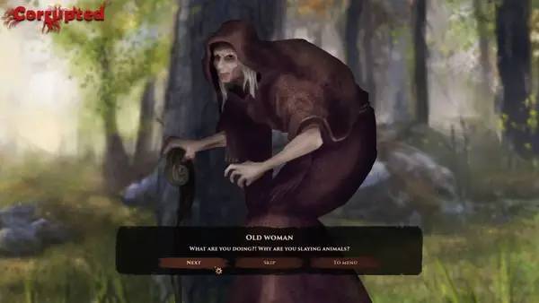 Сцена из внутреннего меню Corrupted