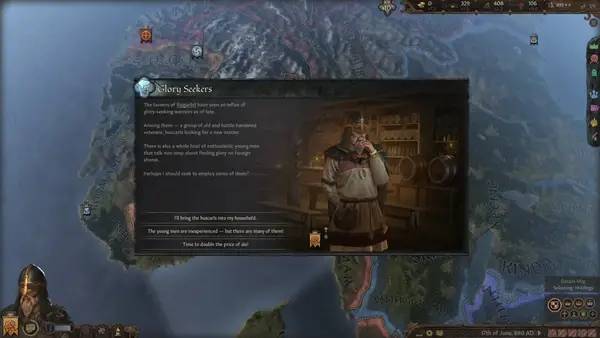 Сцена из внутреннего меню Crusader Kings 3 Northern Lords