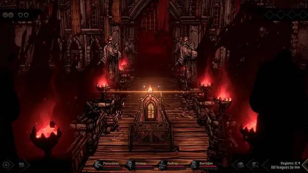 Сцена из внутреннего меню Darkest Dungeon 2