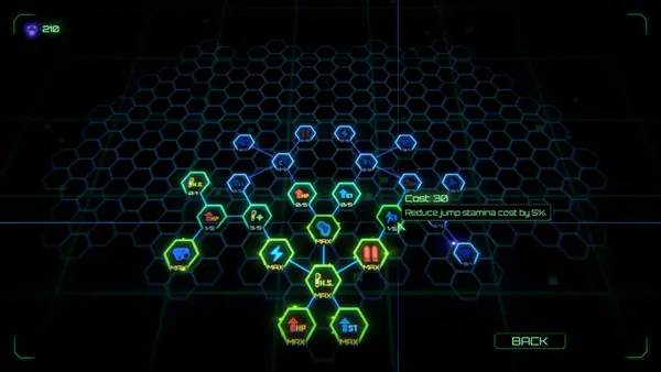 Сцена из внутреннего меню Darkverse Rogue