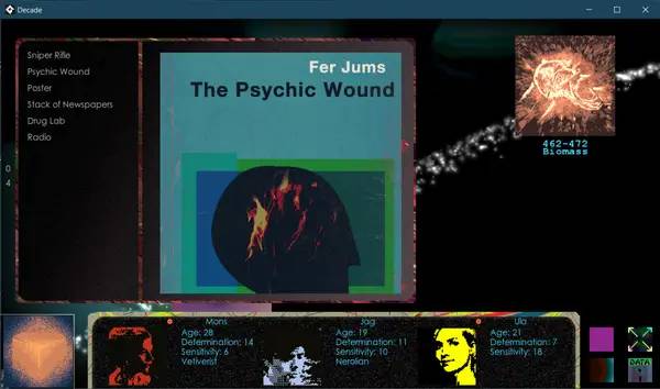 Сцена из внутреннего меню Decade