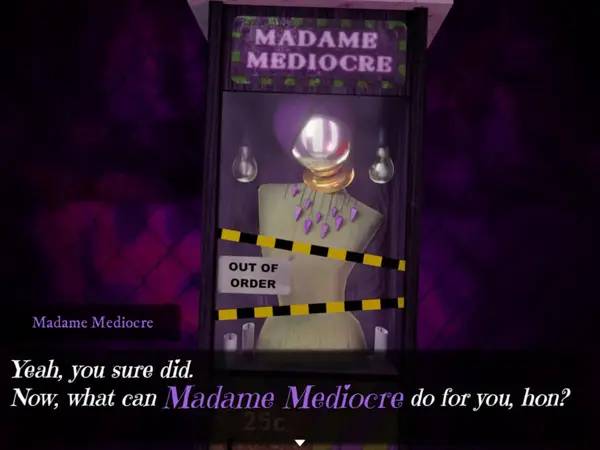 Сцена из внутреннего меню Dialtown Phone Dating Sim