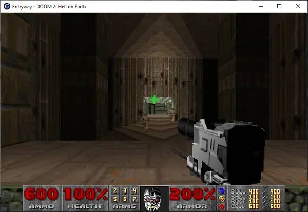 Сцена из внутреннего меню Doom 2 - Terminator Classic Weapon Pack
